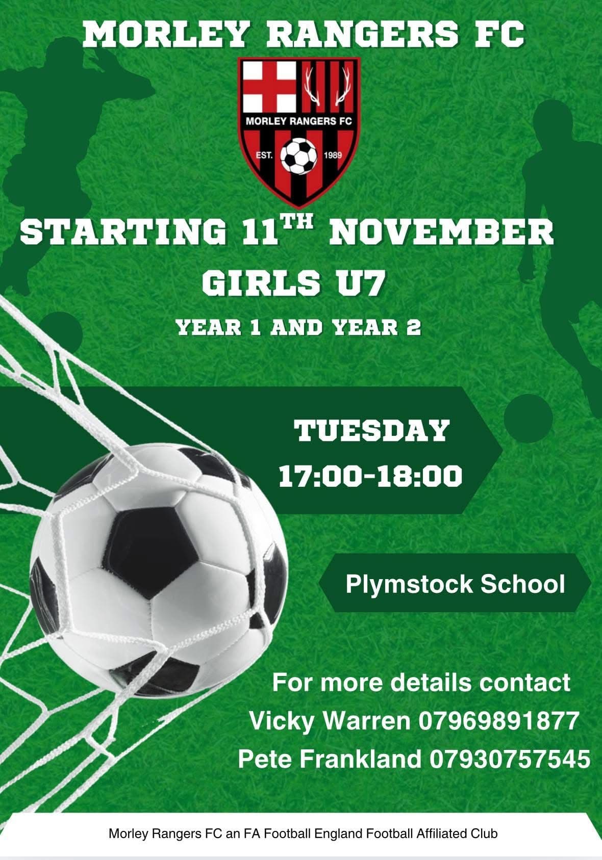 Morley's Latest Team u7 Girls Info Flyer